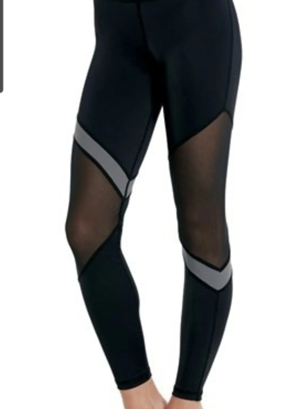 Balera Black Performance Leggings with Gray Tag Detail